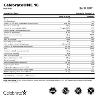CelebrateONE 18 Raz dziennie multiwitamina bariatryczna z Żelazo, Do żucia