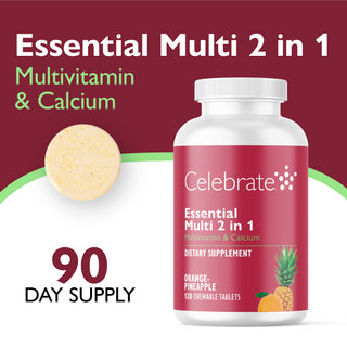 Essential Multi 2 w 1 Multiwitamina z Wapń, Do żucia