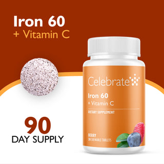 Żelazo 60 mg + Witamina C, Do żucia, Berry 